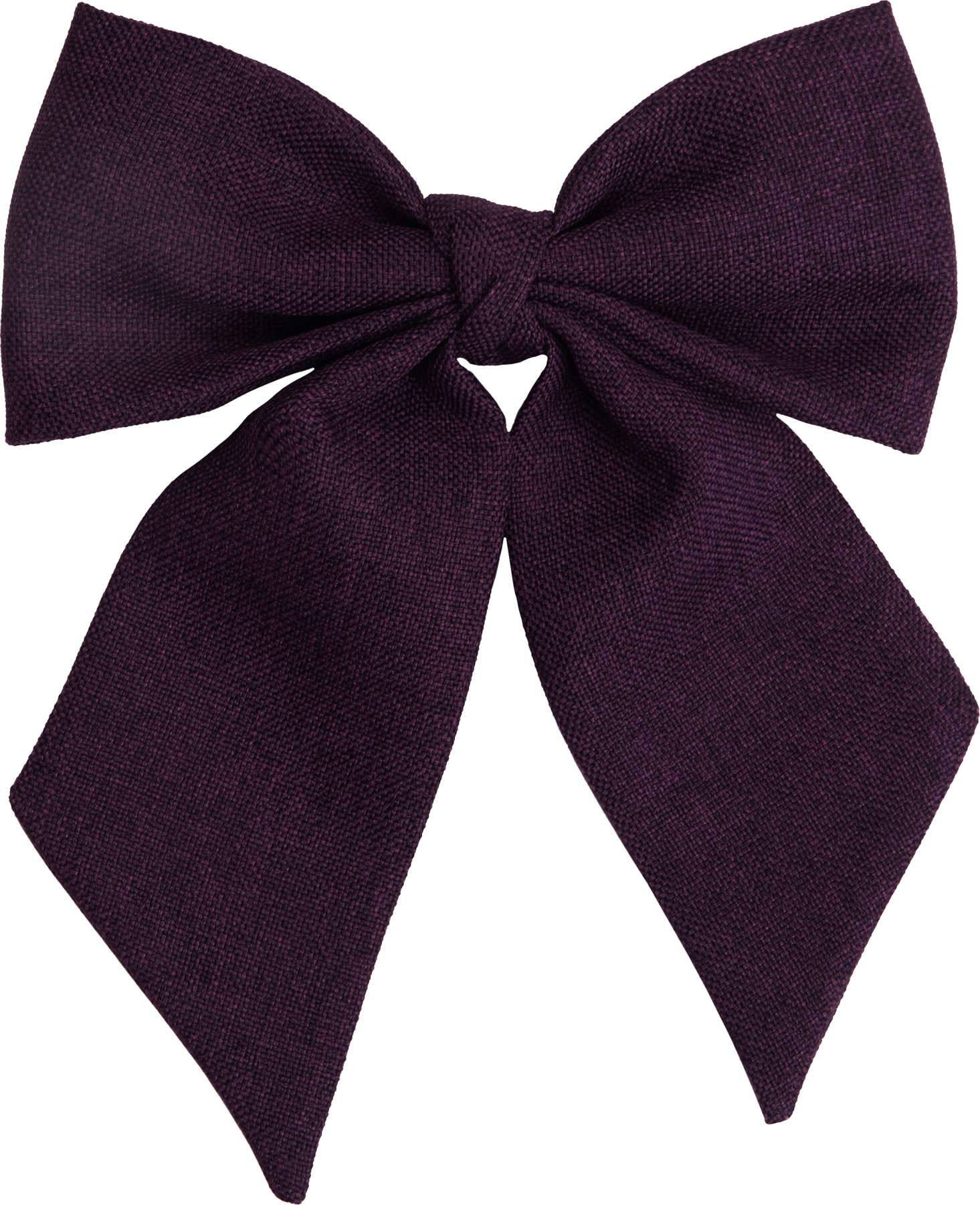 Bow of lilac hessian fabric