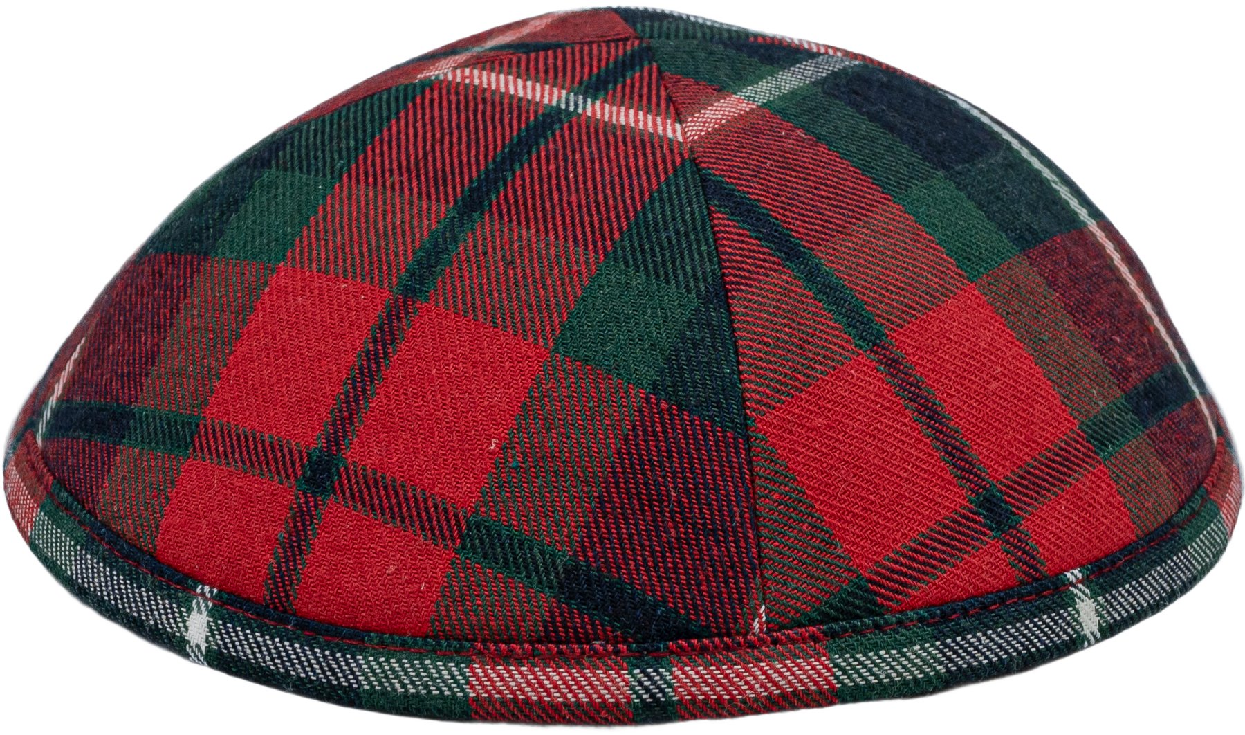 Red tartan Kippah - judaica.city