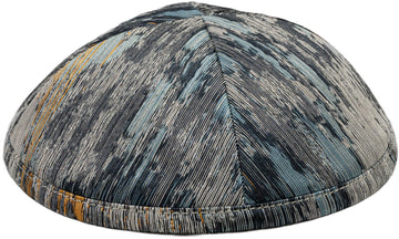 Sleek Graphite - Sapphire Stripe Kippah - judaica.city