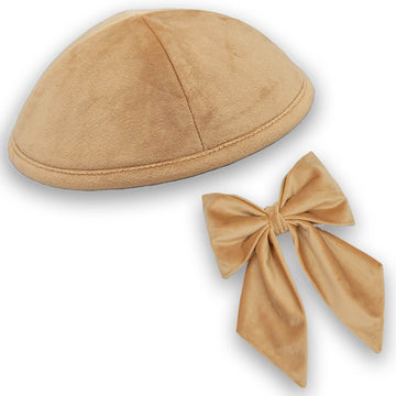 Golden Velvet Kippah & Bow Set - judaica.city
