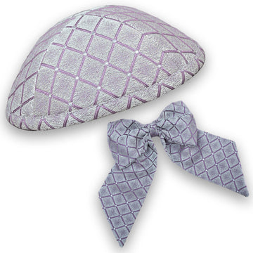 Light Lavender Rhombus Kippah & Bow Set - judaica.city