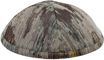 Sleek Graphite - Emerald Stripe Kippah - judaica.city