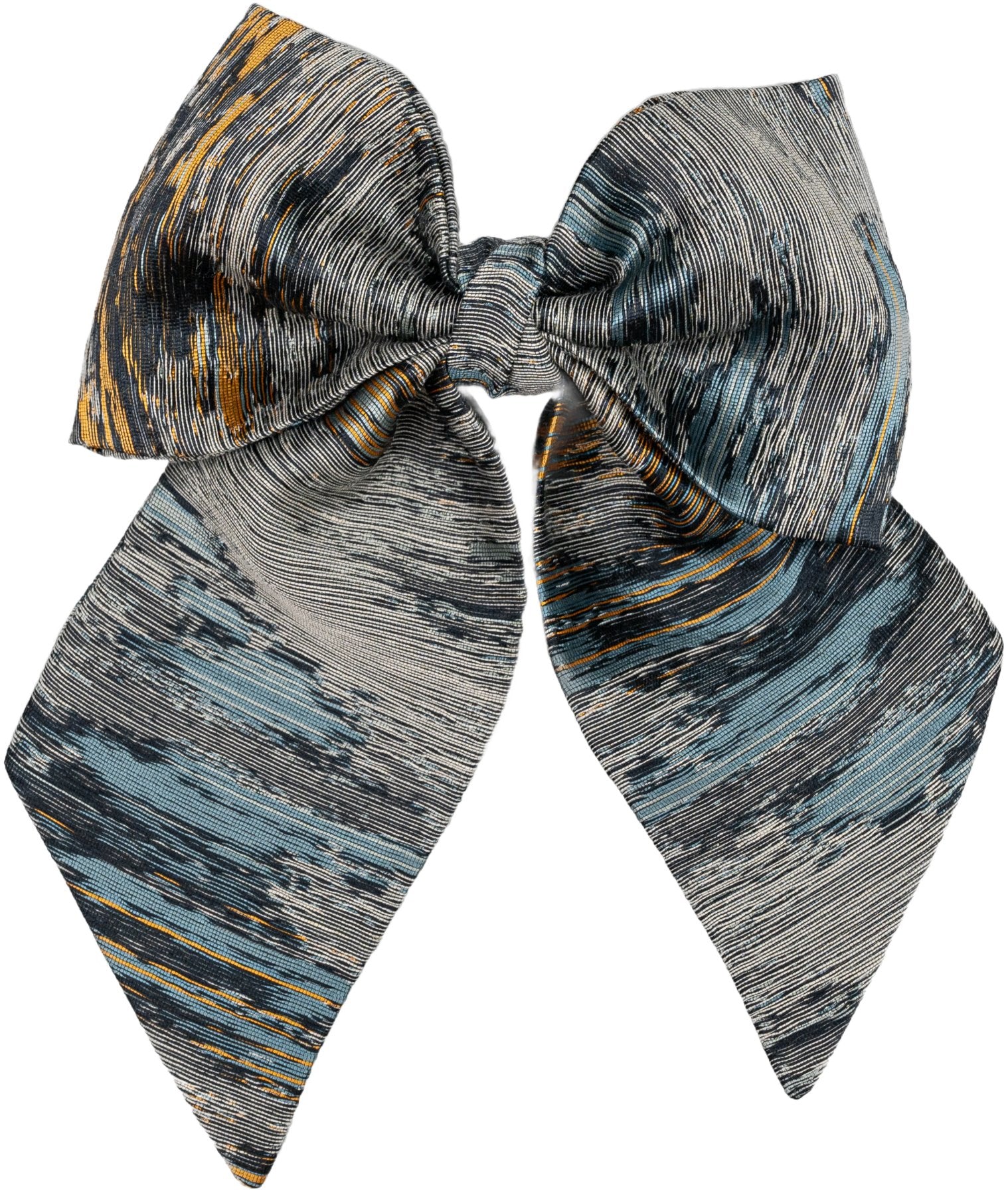 Sleek Graphite - Sapphire Stripe Bow - judaica.city