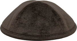 Brown Velvet Customizable Kippah - judaica.city