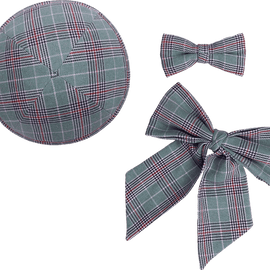 "Mint plaid" Kippah, Bow & Bow tie Set - judaica.city