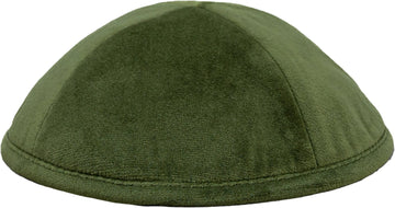 Olive Velvet Kippah - judaica.city