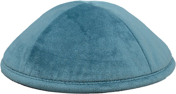 Sky Blue Velvet Kippah - judaica.city