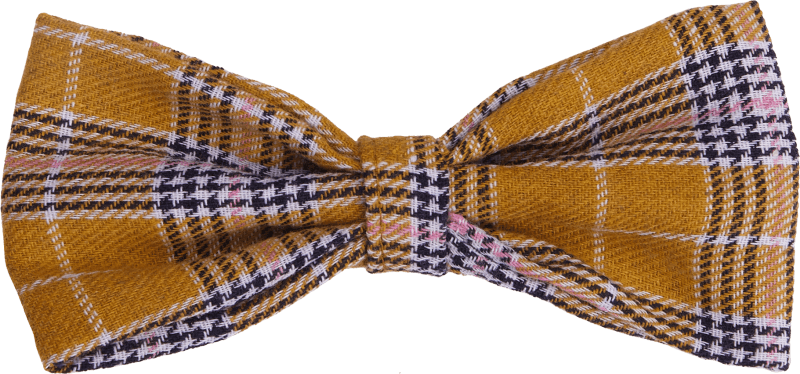 Yellow checkered bow tie