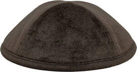 Brown Velvet Kippah - judaica.city