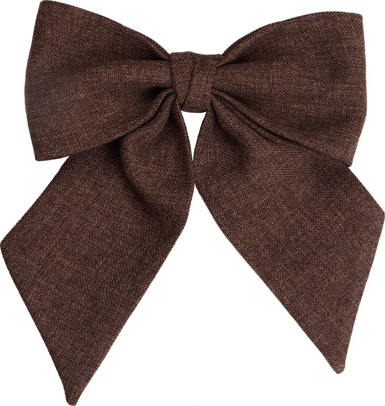 Brown hessian fabric bow - judaica.city
