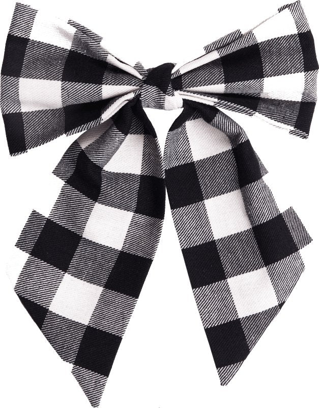 Black and white checkered bow