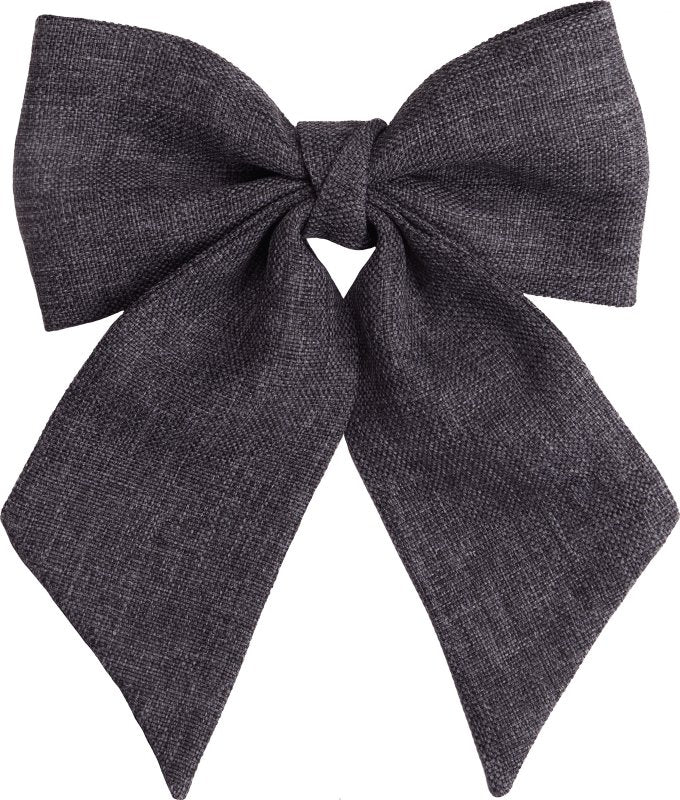 Dark gray hessian fabric bow - judaica.city
